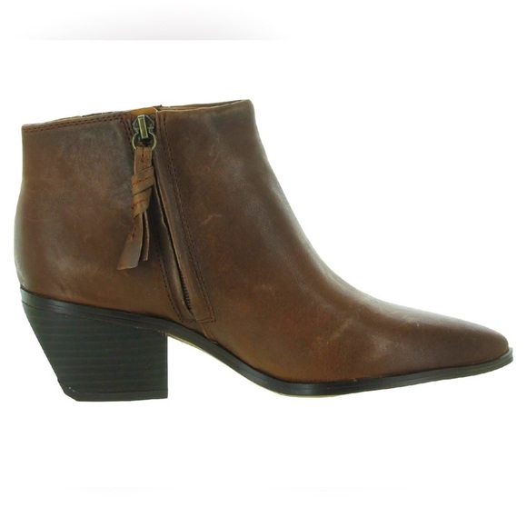 Franco Sarto Women's Spur Brown Leather Pointed Toe Ankle Boot Size 9 New - Picture 11 of 12